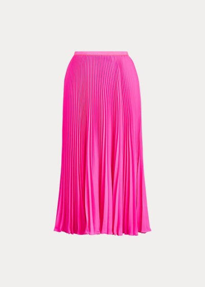 Falda Polo Ralph Lauren Mujer Rosas - Pleated Midi - VBEGY8296